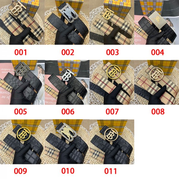バーバリーリバーシブルベルト メンズ Burberry ブランド 1本&二色ベルト 回転式バックル - 紳士用 ビジネス スーツベルト - カジュアルベルト サイズ調整可能 ギフトボックス付き クリスマスプレゼント ベルト 105¬125cm