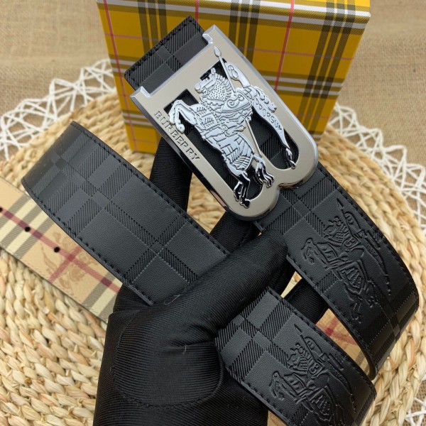 バーバリーリバーシブルベルト メンズ Burberry ブランド 1本&二色ベルト 回転式バックル - 紳士用 ビジネス スーツベルト - カジュアルベルト サイズ調整可能 ギフトボックス付き クリスマスプレゼント ベルト 105¬125cm