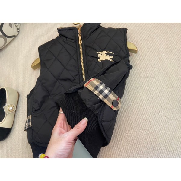 Burberry バーバリーハイブランドキッズ 中綿ベスト 子供用 秋冬 厚手 両面 防寒ジャケット 軽量 ダウンベスト 通学 通園 保育園 幼稚園 小学校 公園遊び アウトドア ウォッシャブル 90-140cm 男の子 女の子 スウィートボーイ