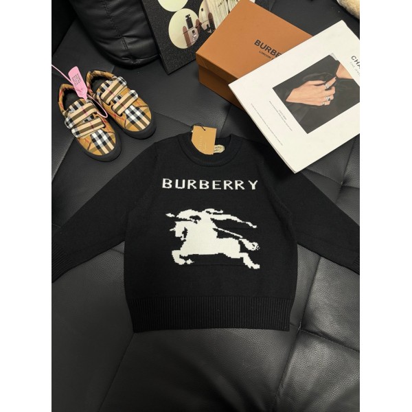 Burberry バーバリーブランド子供セーター キッズ 男の子 長袖 秋 冬 子供服 ボーイズ 防寒 おしゃれ 90-150cm ニット トップス 子ども 丸首 韓国 可愛い 保育園 プルオーバー シンプル あったか リブ 普段着 お出かけ かわいい 