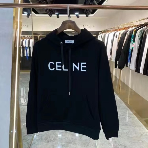 セリーヌ パーカー ブランドパロディCeline ファッション 高品質 プルオーバー フード付き カジュアル オーバーサイズ スウェット 上着 男女兼用