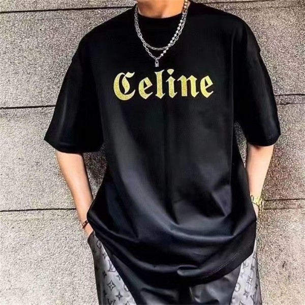 セリーヌブランドtシャツCeline ドロップショルダー  春夏 tシャツレディースメンズ 半袖 tシャツ コットン 肌に優しい tシャツ トップス