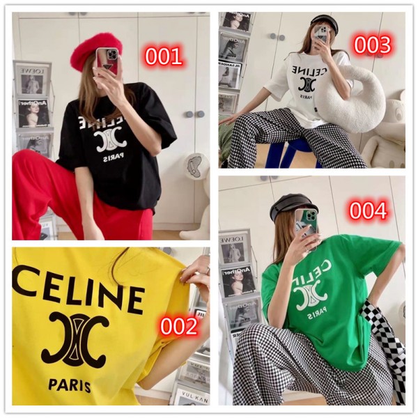 CELINE セリーヌブランドtシャツカットソー コピー夏tシャツブランドかわいいハイブランド半袖tシャツ男女兼用Tシャツカットソーペアカップル