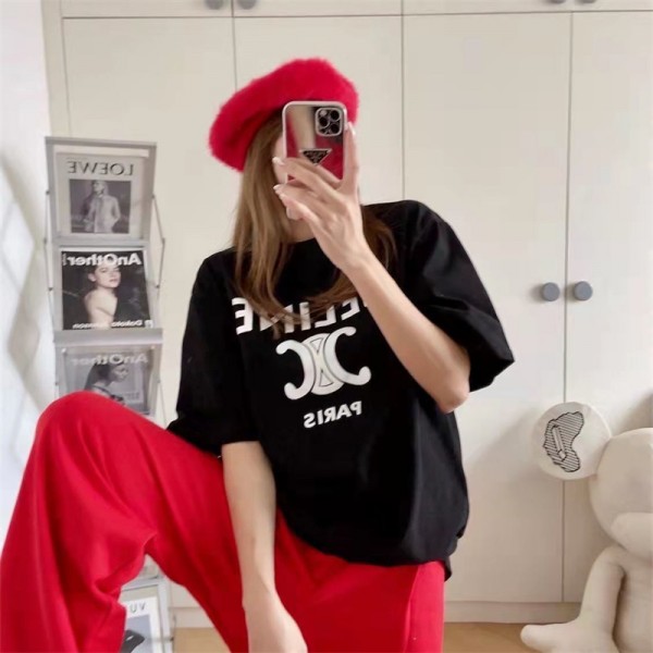 CELINE セリーヌブランドtシャツカットソー コピー夏tシャツブランドかわいいハイブランド半袖tシャツ男女兼用Tシャツカットソーペアカップル