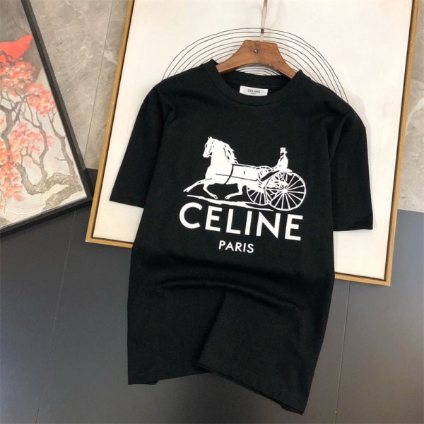 CELINE セリーヌ tシャツ 上着 ブランド 半袖tシャツ ブランド 服 コピー 激安屋Tシャツ トップス ペアカップル 20代 30代40代tシャツ 激安 パロディ 韓国 メンズ レディース ペアルック