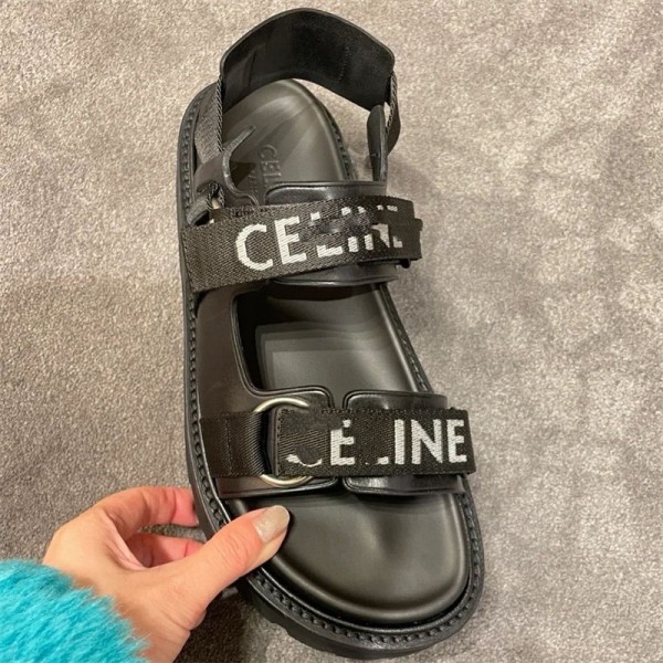 CELINE セリーヌブランド サンダル スポーツ 歩きやすい 履きやすい 厚底 ヒール マジック テープ スポサン アウトドア おしゃれ ホワイト ブラック 春 夏 レディース 230¬255cm