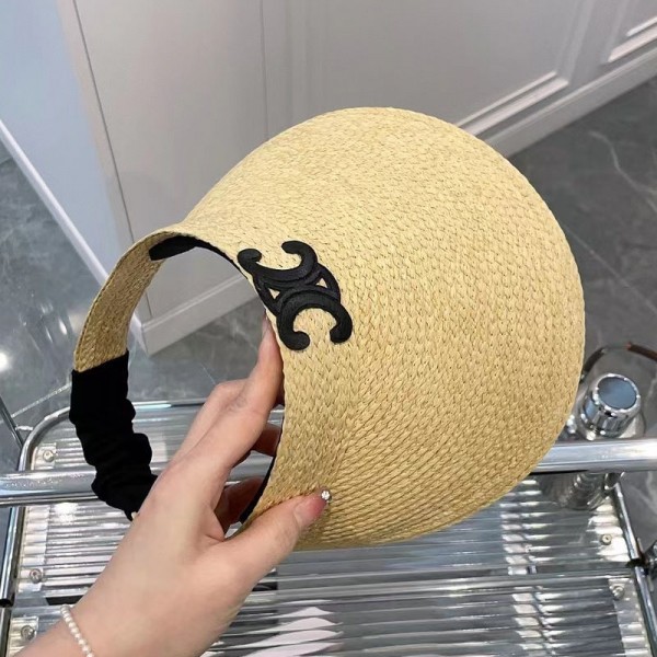 CELINE セリーヌハイブランドサンバイザー 麦わら帽子 レディース UVカット 紫外線対策 遮光遮熱 日よけ帽子 サイズ調節可能 つば広帽子 小顔効果 吸汗速乾 キャップ 折りたためる クリップバイザー テニス ゴルフ スポーツ アウトドア 春 夏