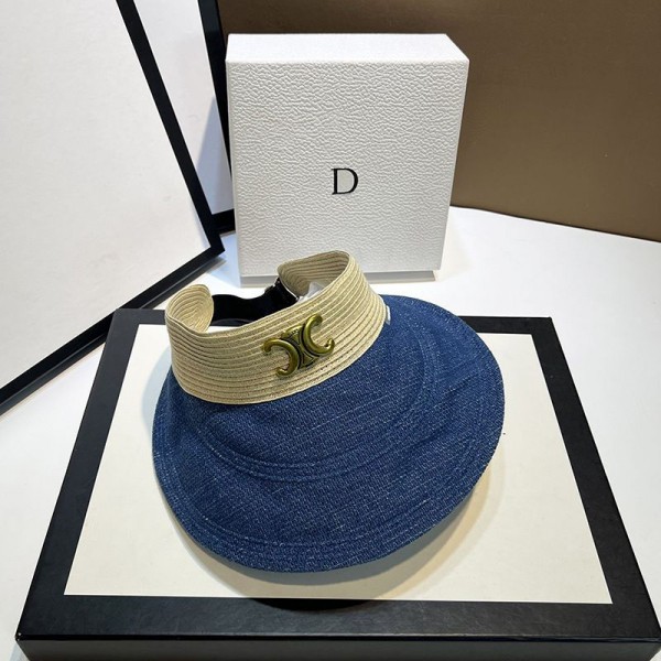 CELINE セリーヌ ハイブランドサンバイザー ジョギング デニムバイザー ゴルフ テニス 気質 レディース 帽子 吸汗速乾 抗菌防臭 日焼け防止 UVカット 紫外線対策 軽量