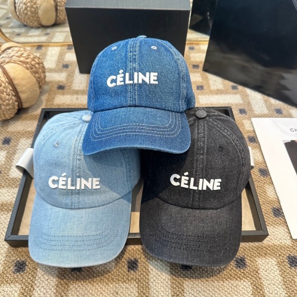 CELINE セリーヌブランド キャップ メンズ レディース デニム帽子 CAP ベースボールキャップ 刺繍ロゴ 調節可能 春 夏 秋 冬 軽量 カジュアル ウォッシュ加工 UVカット 日除け 紫外線対策 おしゃれ 綿100％ フェス 男女兼用