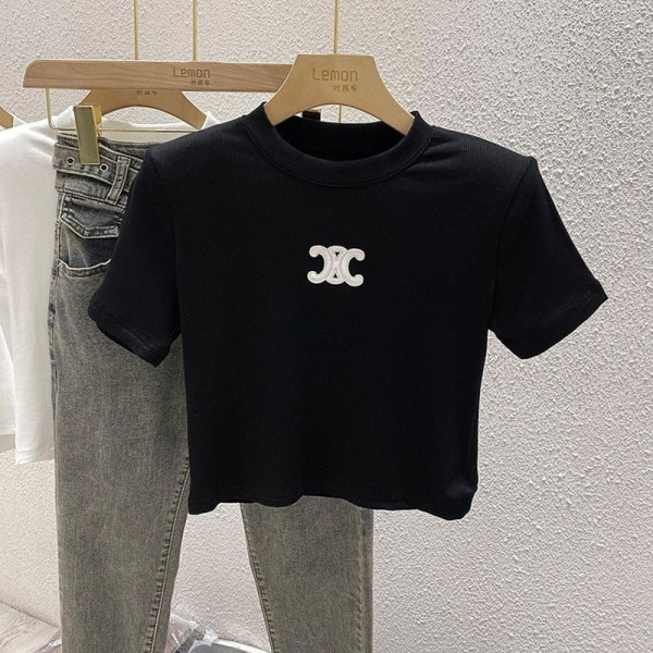 CELINE セリーヌハイブランドキッズ半袖Tシャツ 子供 半袖 丸首 速乾 高通気 抗菌防臭 柔らかい グラフィックプリント ショートスリーブTシャツ 上着 トップス 90-160CM