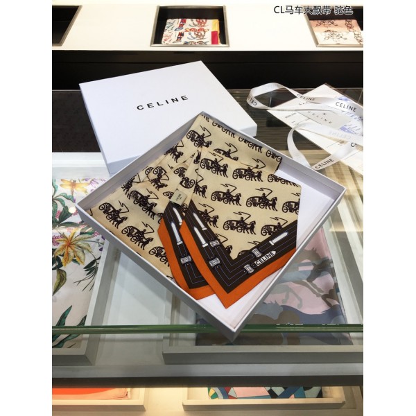 CELINE セリーヌブランドレディース スカーフ シルク風 リボンスカーフ 細長 ツイリー ネッカチーフ ヘアバンド バッグ飾り 多機能 ファッション 小物 14*160cm 通勤 旅行 春夏秋冬 おしゃれ プレゼント