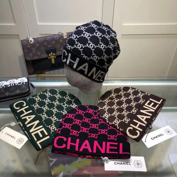 ハイブランドシャネルニット帽子キャップコピーCHANEL ソフト柔らかいニット製 防寒 快適ハット帽子 高品質 あったかい秋冬ハット通勤 通学 バイク自転車