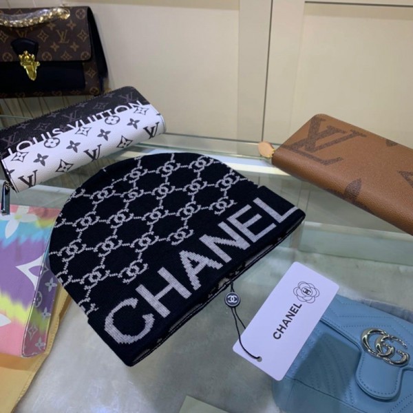 ハイブランドシャネルニット帽子キャップコピーCHANEL ソフト柔らかいニット製 防寒 快適ハット帽子 高品質 あったかい秋冬ハット通勤 通学 バイク自転車