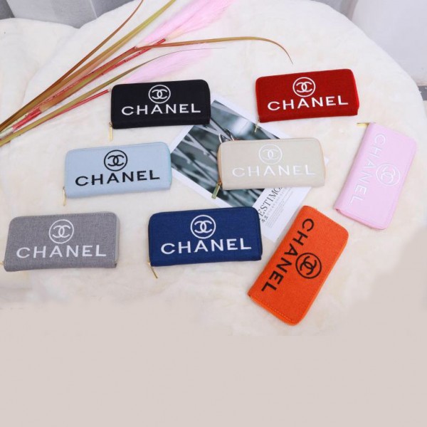 シャネルハイブランド長財布 シンプル豊か色選択ジッパー財布 CHANEL 高品質ジャカードファスナー開閉 ウォレット カード名刺 小物 収納 サイフ 