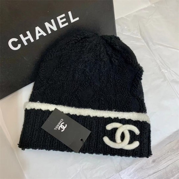 シャネルブランド ニット帽 レディース 秋冬 厚手 暖かい ニットハット CHANEL モノグラム 柔らかい ソフト ニット キャップ 帽子 