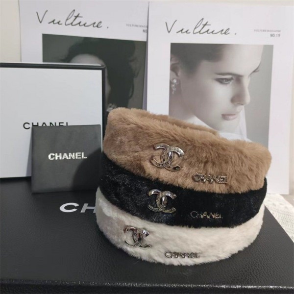 ハイブランドシャネル もこもこヘアバンド CHANEL ブラウン ブラック ホワイト3色 カチューシャレディース 幅広い 存在感抜群 髪飾り ヘアアクセサリー