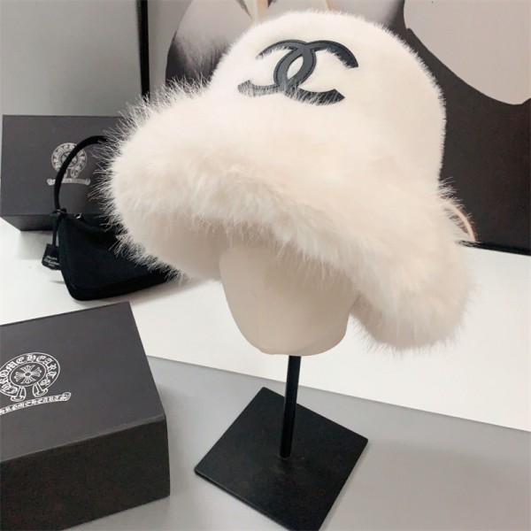 シャネルブランドもこもこハットCHANEL レディース 秋冬 暖かい バケットハット ソフト ふわふわ 保温 防寒 キャップ 帽子 ハット 