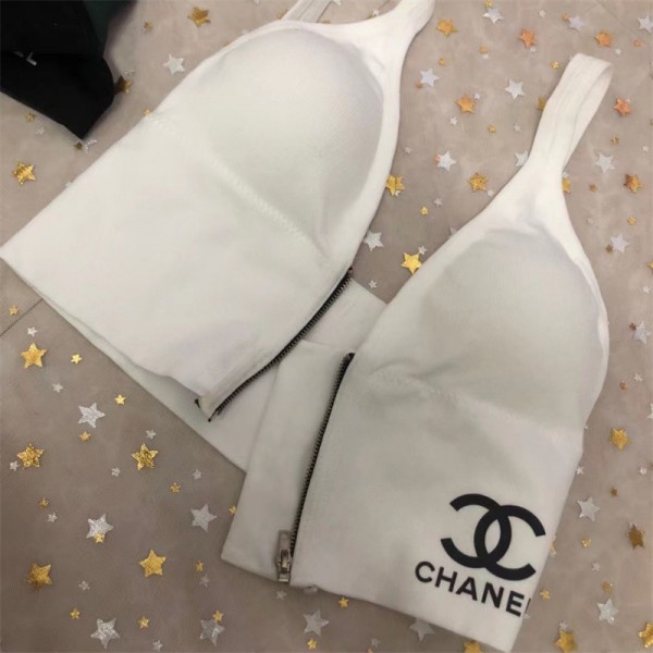 シャネルブランド下着 スポーツブラ CHANEL レディース ブラ ナイトブラ ジッパータイプ 着脱便利 ベルト セクシー フリーサイズ