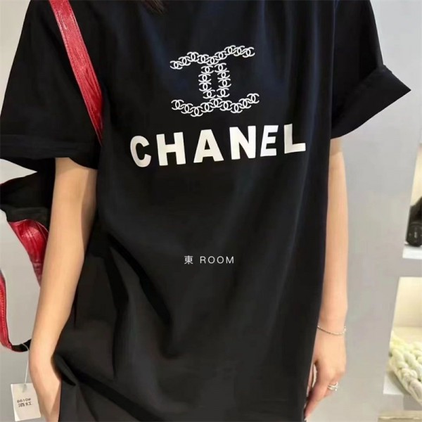 シャネル tシャツハイブランドCHANEL 夏 新品 オシャレ 半袖tシャツトップス 女 生徒 カジュアル ゆったりTシャツ 男 