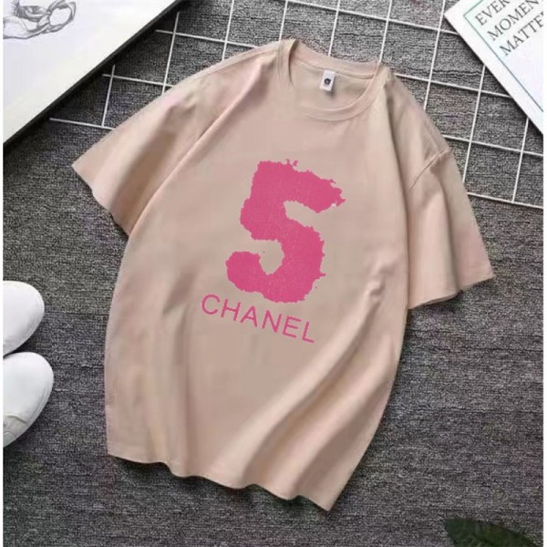 シャネル tシャツ ハイブランドchanel レディースメンズ 夏 tシャツ 上着 ファッション 潮流 カジュアル 半袖 tシャツ トップス