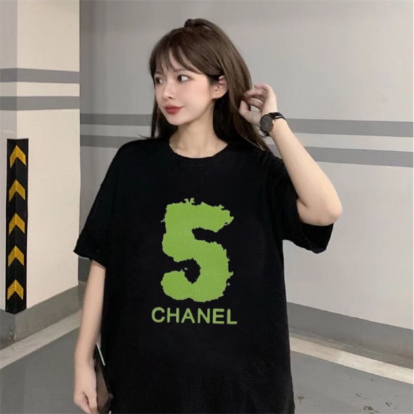 シャネル tシャツ ハイブランドchanel レディースメンズ 夏 tシャツ 上着 ファッション 潮流 カジュアル 半袖 tシャツ トップス