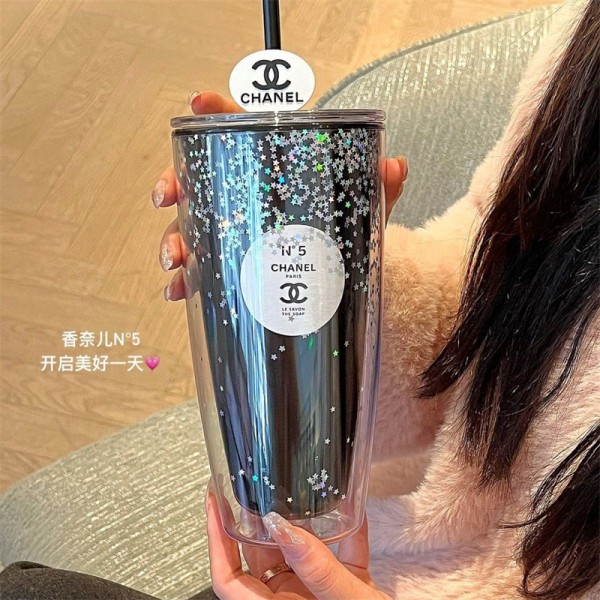 シャネル カップハイブランドCHANEL レディース カップ ピペット付き おしゃれ 大容量 直飲み 軽量 カップ チューブ