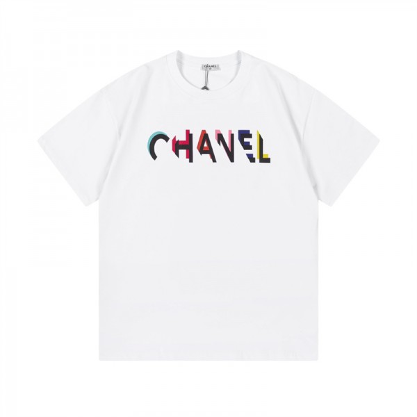 シャネルｔシャツハイブランドCHANEL ホワイト ブラック2色 半袖tシャツ レディースメンズ人気 tシャツ 夏服 ゆったり カジュアル tシャツ トップス