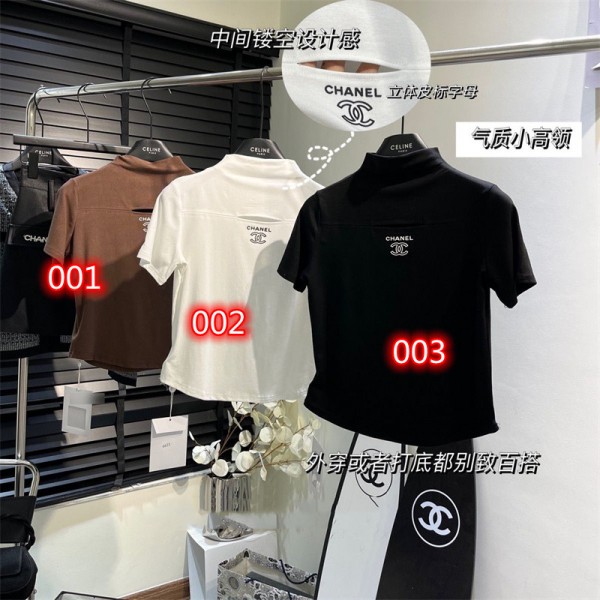 Chanel シャネル夏tシャツブランドかわいいブランドtシャツ上着カジュアルハイブランド半袖tシャツ男女兼用韓国 パチモン tシャツ