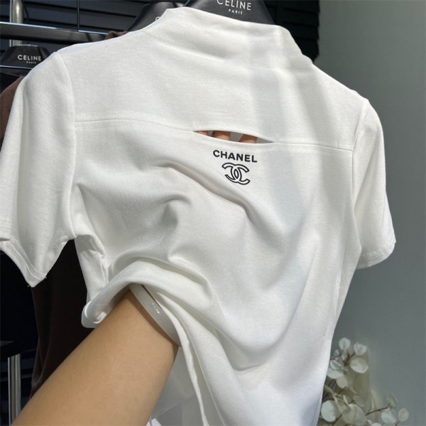 Chanel シャネル夏tシャツブランドかわいいブランドtシャツ上着カジュアルハイブランド半袖tシャツ男女兼用韓国 パチモン tシャツ