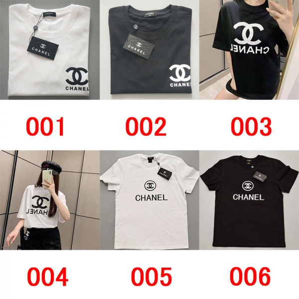 Chanel シャネルブランド半袖tシャツハイブランドtシャツ偽物レディースメンズ夏tシャツブランドかわいい大人の上質Tシャツ