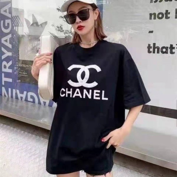 Chanel シャネルブランド半袖tシャツハイブランドtシャツ偽物レディースメンズ夏tシャツブランドかわいい大人の上質Tシャツ