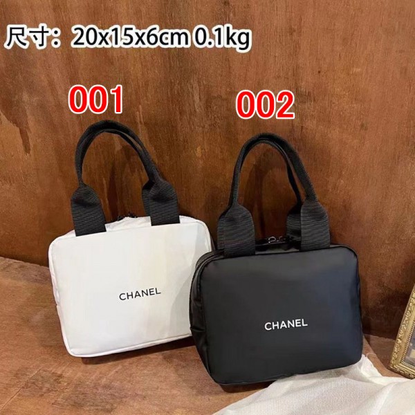 Chanel シャネルハイブランド化粧品バッグ 白黒 大容量 旅行ブランドショルダーバッグ女性斜め掛けカバンハイブランドレディースメンズバッグブランドカジュアル