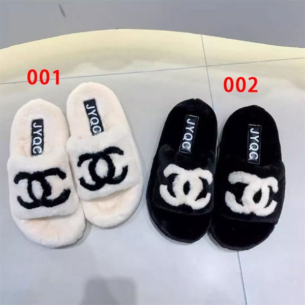 ブランド Chanel シャネル ルームシューズ 冬 フェイクファー おしゃれ ボアスリッパ レディース 厚底 滑り止め 暖かい 室内履き ふわふわ もこもこ 冷え対策 滑り止め 静音 防寒 保温 プレゼント