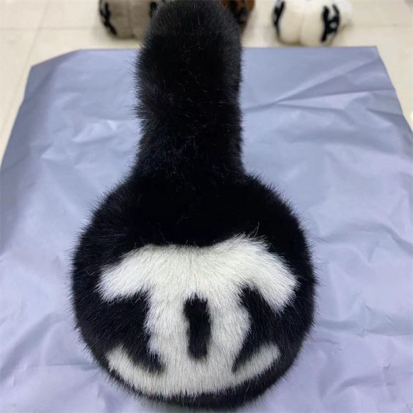 シャネルブランド耳当て レディース イヤーマフ 防寒 メンズ chanel イヤーウォーマー フェイクファー ふわふわ 耳カバー 極厚ボア 暖かい 小顔効果 360度折畳み イヤーマフラー 可愛い 防寒対策 フリーサイズ 男女兼用 通勤 通学 旅行