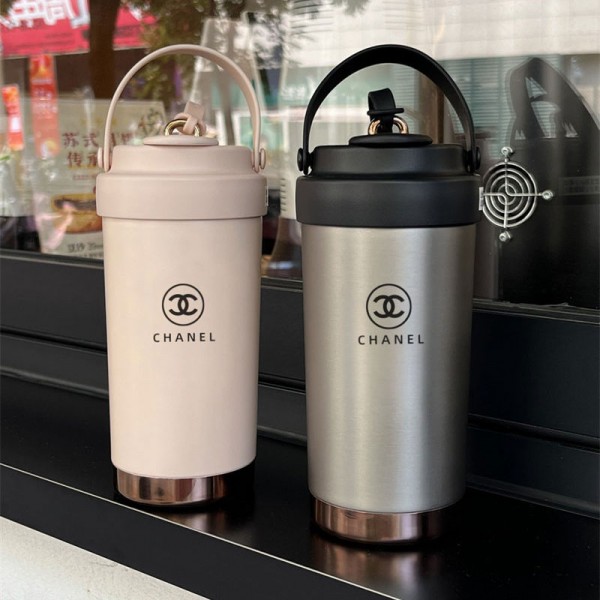 ハイブランド Chanel 水筒 マグボトル シャネル コーヒーカップ 316ステンレス 直飲み 真空断熱 保冷 保温 軽量 ストラップ付き ステンレスボトル マグボトル おしゃれ