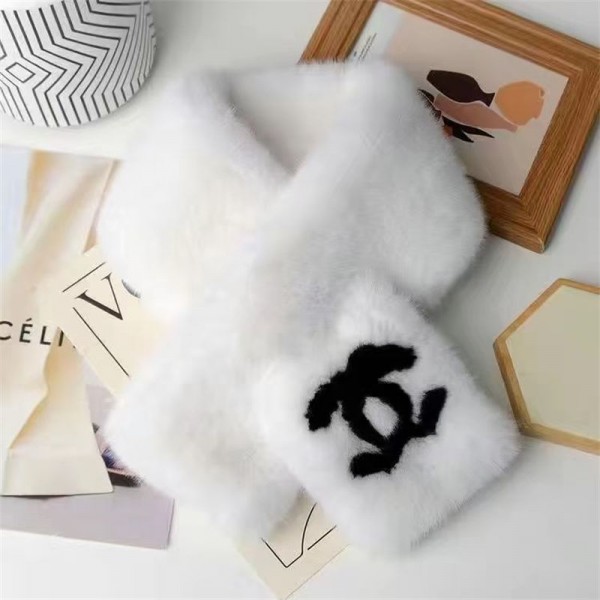 Chanel シャネルブランド ティペット ファー マフラー レディース 冬 用 フェイクファー 厚手 ストール フェイクファー防寒 わふわ 起毛 ネックウォーマー 可愛い