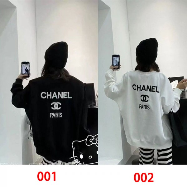 Chanel シャネル スウェット 裏起毛 ハイブランド 秋冬オーバーサイズパーカー ブランドトレーナー 秋冬服 パーカースウェット偽物 男女兼用 M - 3XL