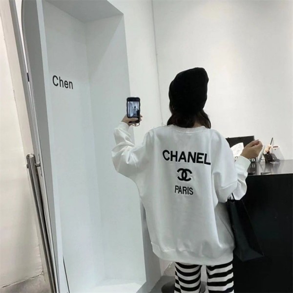 Chanel シャネル スウェット 裏起毛 ハイブランド 秋冬オーバーサイズパーカー ブランドトレーナー 秋冬服 パーカースウェット偽物 男女兼用 M - 3XL