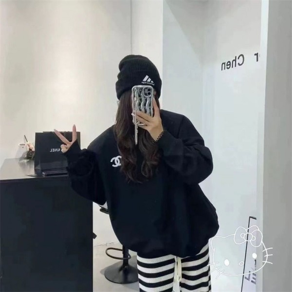 Chanel シャネル スウェット 裏起毛 ハイブランド 秋冬オーバーサイズパーカー ブランドトレーナー 秋冬服 パーカースウェット偽物 男女兼用 M - 3XL