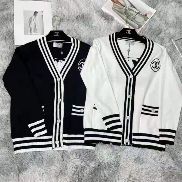 Chanel シャネルブランドニットカーディガン 女子 制服 カットソー スクールセーター Vネック 学生 通学 スクールニットカーディガン 韓国 ゆったり レディース 通勤 春秋冬 S - XL