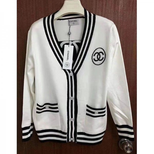 Chanel シャネルブランドニットカーディガン 女子 制服 カットソー スクールセーター Vネック 学生 通学 スクールニットカーディガン 韓国 ゆったり レディース 通勤 春秋冬 S - XL