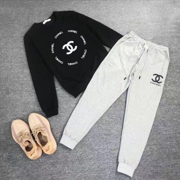 Chanel シャネルブランドパーカーメンズ 上下セット KENZO ジャージ 秋服長袖です 上下2点セット 大きいサイズ パンツ セットアップ スウェット S - 3XL メンズ ジャージ メンズ 上下セット 長袖おしゃれ 快適人気 男女兼用