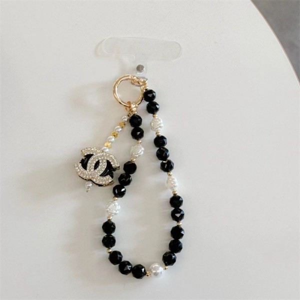 ブランド シャネルスマホストラップ キラキラ Chanel ハンドストラップ オシャレなパールストラップ ファッション スマホアクセサリー 女性用 アウトドア用 パッチ１枚付き