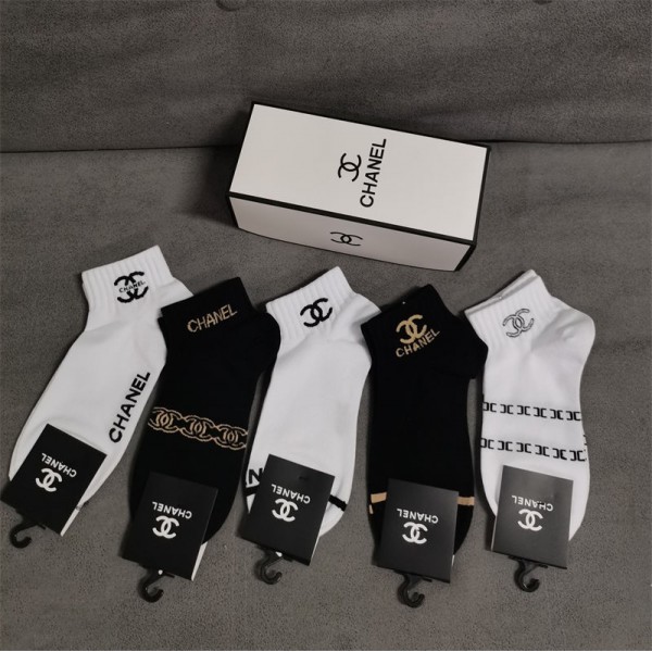 Chanel シャネルコットン 靴下 メンズ 通気性ブランドミドルソックス 高品質上質な コットン ソックス くつしたブランドソックス 男女兼用 ファッション
