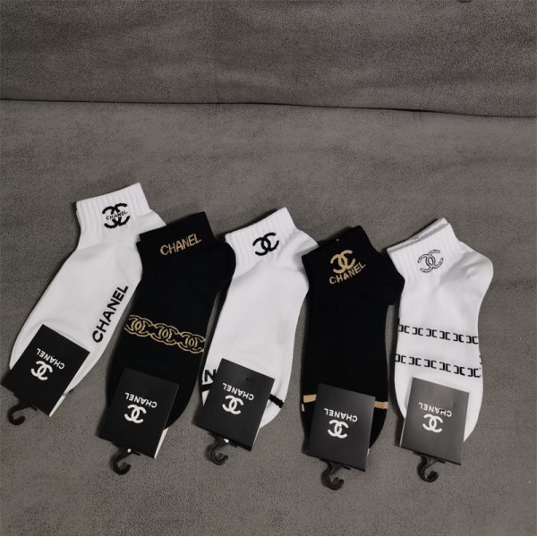 Chanel シャネルコットン 靴下 メンズ 通気性ブランドミドルソックス 高品質上質な コットン ソックス くつしたブランドソックス 男女兼用 ファッション