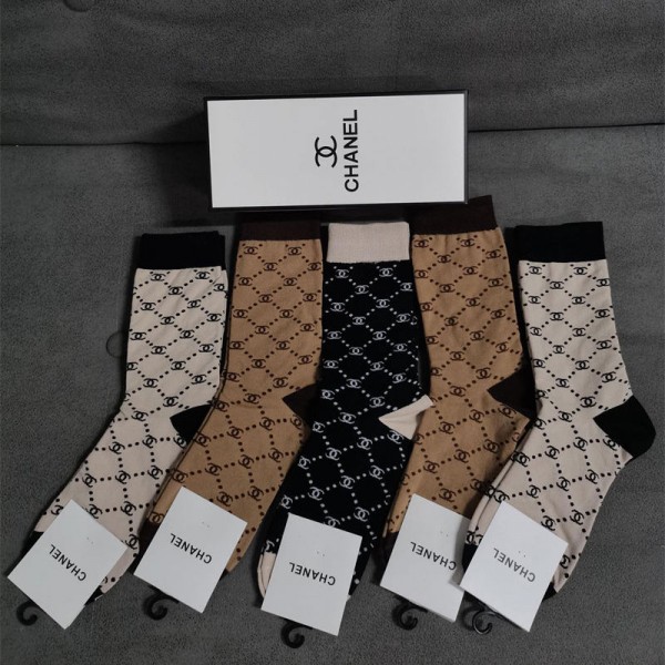 Chanel シャネルブランド ストッキング 大人気コットン 靴下 メンズ 通気性ブランドミドルソックス 高品質浅口ソックス 女の子好き 韓国
