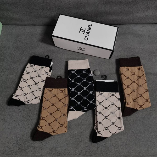 Chanel シャネルブランド ストッキング 大人気コットン 靴下 メンズ 通気性ブランドミドルソックス 高品質浅口ソックス 女の子好き 韓国