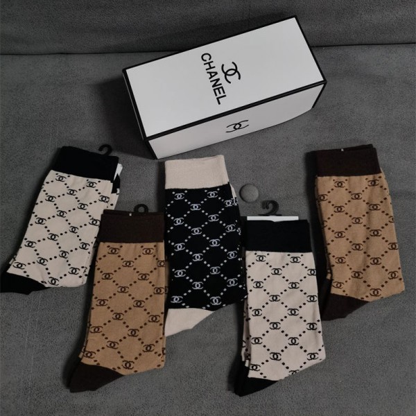 Chanel シャネルハイブランド ソックス 綿製レディース向け 靴下 かわいいブランドミドルソックス 高品質ブランドソックス 男女兼用 ファッション