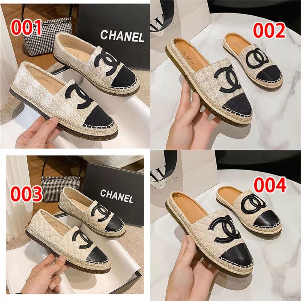 Chanel シャネル女性向けローファーシューズ ミュール サボ ママシューズファッション室内履き春夏可愛い カジュアルシューズ 激安スリッパ 夏用 涼しい 蒸れないサンダル素足　220～250CM