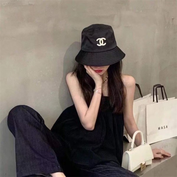 Chanel バケットハット シャネル レディース 帽子 圧倒的な小顔効果 美シルエット 春秋夏 UVカット 柔らかい レディースハット 無刺繍ハット 日焼け帽子